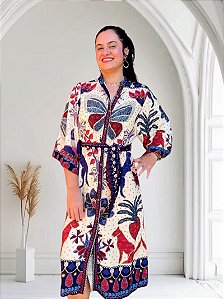 Vestido Camisa Brilho Tropical Farm