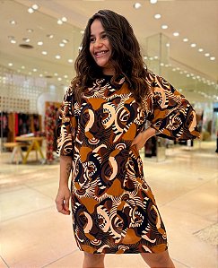 Vestido T-Shirt Tigre da Noite Farm (SEM TROCA)