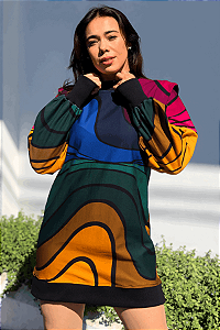 Vestido Moletom Onda de Cor (SEM TROCA)