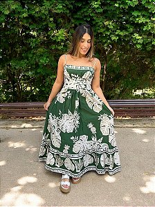 Vestido Longo Folha de Renda Farm