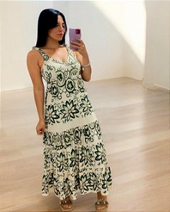 Vestido Midi Aquarela Tropical Farm