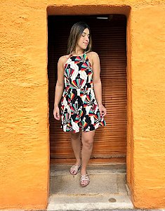 Vestido Curto Leques Farm