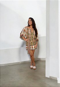 Vestido Curto Tapete de Cor Farm