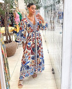 Vestido Longo Sonho de Mar Farm