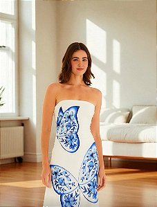 Vestido Midi Borboleta de Porcelana Farm