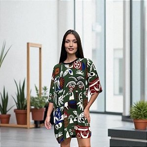 Vestido Tshirt Grafico Tropical