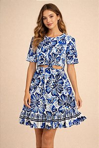 Vestido Curto Nó Paraíso de Flor