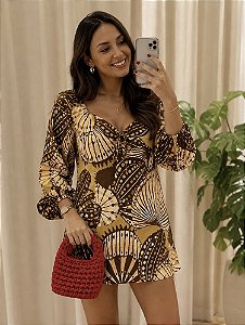 Vestido Curto Mistura de Caju (sem troca)