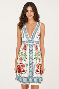 Vestido Curto Flor de Outono (sem troca)