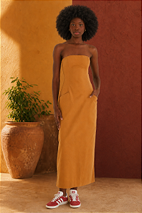 Vestido Reto Alfaiataria Bege