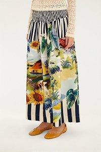 Saia Cropped Estampa Fazenda