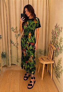 Vestido Retilínea Midi Beleza Tropical  (sem troca)