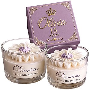 Lembrancinha vela de 15 anos perfumada
