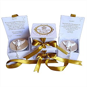 Caixa cartonagem para lembrancinha de batizado personalizada