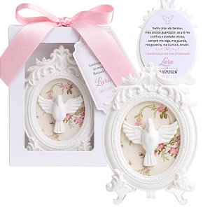 Lembrancinha De Batizado Mini Quadro Personalizado Caixa e Suporte