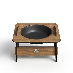 Comedouro Bebedouro Gato e Cachorro Elevado Pet Mdf