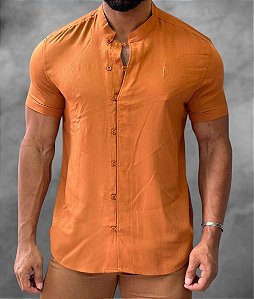 CAMISA MC BATA SLIM MARROM