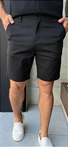 BERMUDA ALFAIATARIA SLIM PRETA