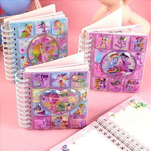 Caderneta Interativa My Little Pony com Adesivos e Pingente