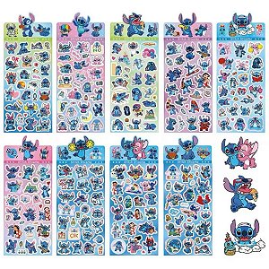 Cartela de Adesivos Holográfico Stitch