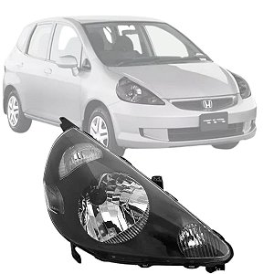 FAROL HONDA FIT 2003 A 2006 MASCARA NEGRA LADO DIREITO