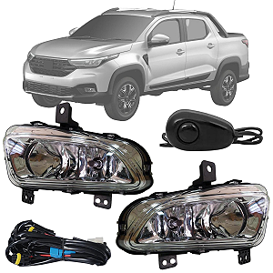 KIT FAROL MILHA STRADA 2019 A 2023 C/ BOTÃO MOD. ALTERNATIVO