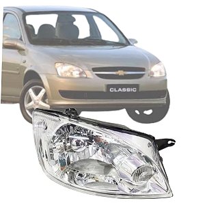 FAROL CROMADO CORSA CLASSIC 2011 A 2016  LADO DIREITO