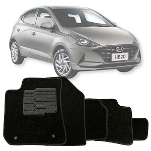 JOGO DE TAPETE CARPETE SOFT NOVO HYUNDAI HB20 2020 EM DIANTE