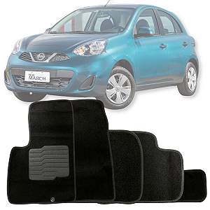JOGO DE TAPETE CARPETE SOFT NISSAN MARCH 2012 A 2018 LUXO
