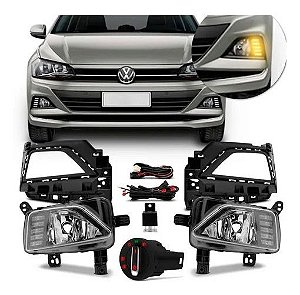 KIT FAROL DE MILHA POLO VIRTUS 2018/2021 COM DRL LED E PISCA