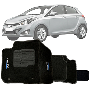 JOGO DE TAPETE CARPETE SOFT BORDADO HYUNDAI HB20 2012/2019