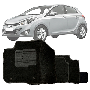 JOGO DE TAPETE CARPETE SOFT BORDADO HYUNDAI HB20 2012/2019