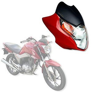 FAROL E CARENAGEM HONDA TITAN 150 VERMELHA 2010