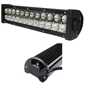 FAROL DE BARRA OFF ROAD LED 24 LEDS 72W 10V 60V COM SUPORTE