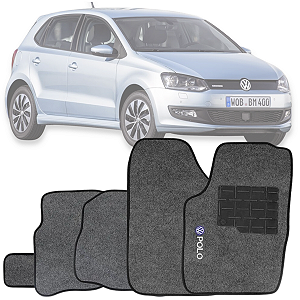 JOGO DE TAPETE CARPETE CINZA POLO HATCH/SEDAN 2007 Á 2015