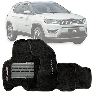 JOGO DE TAPETE CARPETE PRETO JEEP COMPASS 2017 Á 2018