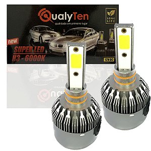 Par lampada H3 super LED 6000LUMENS 12/24V dobro iluminaão