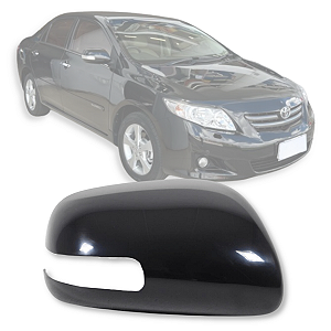 CAPA RETROVISOR EXTERNO COROLLA 2009 Á 2013 PRETO LD DIREITO