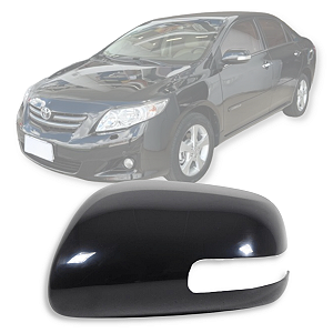CAPA RETROVISOR EXTERNO COROLLA 2009 Á 2013 PRETO ESQUERDO
