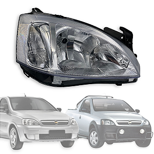 FAROL CORSA MONTANA 2003 A 2011 CROMADO LADO DIREITO