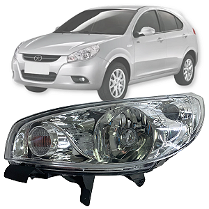 FAROL DIANTEIRO MANUAL CROMADO J3 2011 Á 2013 LADO ESQUERDO