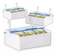 Kit Comedouro Calopsita Papagaio Pássaros Ração Fruta 3 Pçs