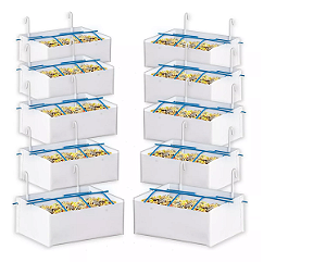 Kit Comedouro Calopsita Papagaio Pássaros Ração Fruta 10 Pçs