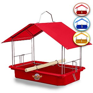 Tratador Pássaros Livres Comedouro Jardim Proteção Sol Chuva