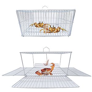 Armadilha Gaiola Pescar Siri Caranguejo Covo Arame 4 Entrada
