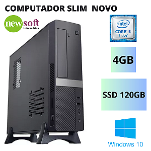 Computador Slim Novo Core i3 2ª Geração 4GB Memória SSD 120GB Windows 10