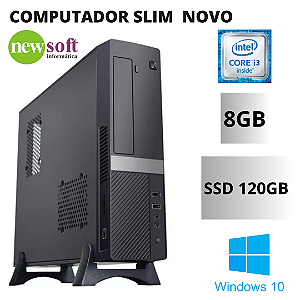 Computador Slim Novo Core i3 2ª Geração 8GB Memória SSD 120GB Windows 10