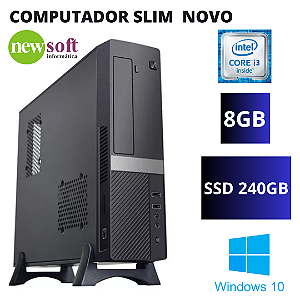 Computador Slim Novo Core i3 2ª Geração 8GB Memória SSD 240GB Windows 10