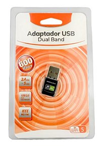 Adaptador wifi banda dupla 2.4ghz e 5ghz usb 2.0 600mbps MM-WX18