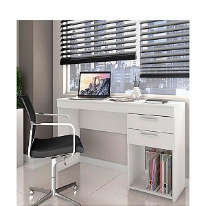 Mesa office Branco com 2 Gavetas notável - Escrivaninha
